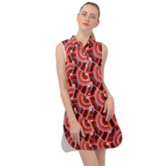 Digital Waves Sleeveless Shirt Dress by Sparkle