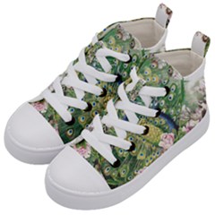 Peafowl Peacock Feather-beautiful Kids  Mid-top Canvas Sneakers