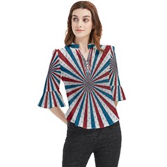 Usa-deco-background Loose Horn Sleeve Chiffon Blouse
