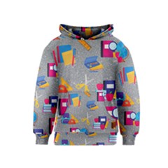 80s And 90s School Pattern Kids  Pullover Hoodie by InPlainSightStyle