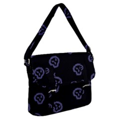 Purple Skulls On Dark Background Buckle Messenger Bag by SychEva