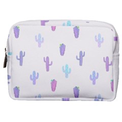 Purple And Blue Cacti Make Up Pouch (medium) by SychEva