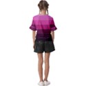 Pink gradient stripes Kids  V-Neck Horn Sleeve Blouse View2