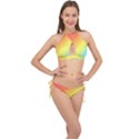 Rainbow gradient  Cross Front Halter Bikini Set View1