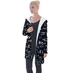 Science-albert-einstein-formula-mathematics-physics-special-relativity Longline Hooded Cardigan