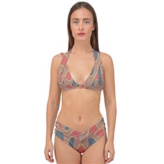 Background-abstract-non-seamless Double Strap Halter Bikini Set