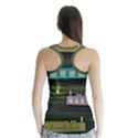 Narrow-boats-scene-pattern Racer Back Sports Top View2