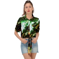 Science-fiction-forward-futuristic Tie Front Shirt 