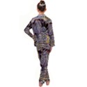 Abstract-drawing-design-modern Kid s Satin Long Sleeve Pajamas Set View2