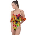 Color-background-structure-lines Drape Piece Swimsuit View1