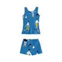Girls Walk With Their Dogs Kids  Boyleg Swimsuit View2