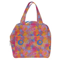 Multicolored Splashes And Watercolor Circles On A Dark Background Boxy Hand Bag