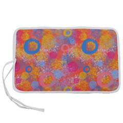 Multicolored Splashes And Watercolor Circles On A Dark Background Pen Storage Case (s) by SychEva