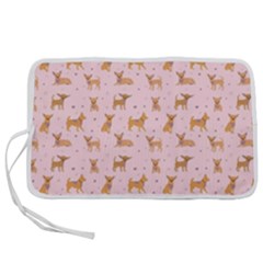 Cute Chihuahua With Sparkles On A Pink Background Pen Storage Case (s) by SychEva