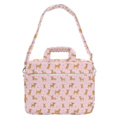 Cute Chihuahua With Sparkles On A Pink Background Macbook Pro Shoulder Laptop Bag (large)