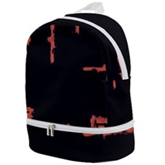 Red And Black Abstract Grunge Print Zip Bottom Backpack by dflcprintsclothing