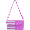 Saturated Pink lines and stars pattern, geometric theme Removable Strap Clutch Bag View1
