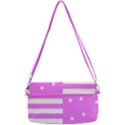 Saturated Pink lines and stars pattern, geometric theme Removable Strap Clutch Bag View2