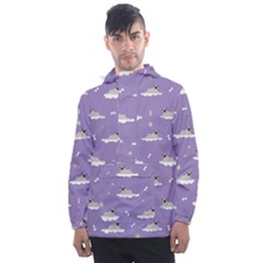Pug Dog On A Cloud Men s Front Pocket Pullover Windbreaker