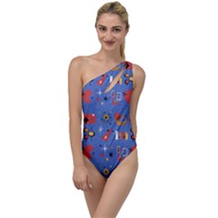 Blue 50s To One Side Swimsuit