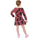 Halloween Cats Kids  Long Sleeve Velvet Dress View2