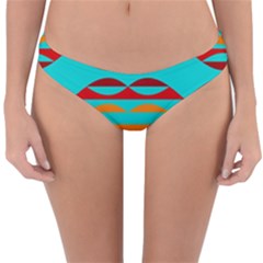 Shapes On A Blue Background Reversible Hipster Bikini Bottoms