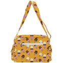 Ice cream on an orange background pattern                                                          Buckle Multifunction Bag View3