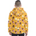 Ice cream on an orange background pattern                                                             Men s Hooded Puffer Jacket View2