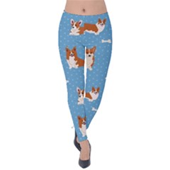 Cute Corgi Dogs Velvet Leggings