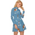 Cute Corgi Dogs Long Sleeve Velour Longline Dress View3