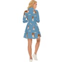 Cute Corgi Dogs Long Sleeve Velour Longline Dress View4