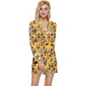 Dindollyellow Long Sleeve Satin Robe View1