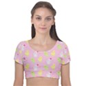 Pastel Adventure Velvet Short Sleeve Crop Top  View1
