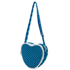 Blue Circles On A Dark Blue Background Heart Shoulder Bag by SychEva