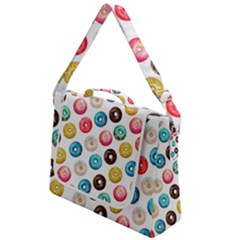 Delicious Multicolored Donuts On White Background Box Up Messenger Bag by SychEva