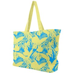 Yellow And Blue Leafs Silhouette At Sky Blue Simple Shoulder Bag