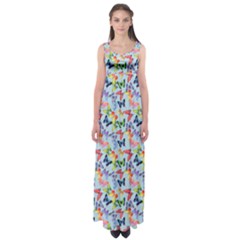 Beautiful Bright Butterflies Are Flying Empire Waist Maxi Dress