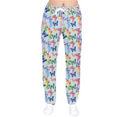 Beautiful Bright Butterflies Are Flying Women Velvet Drawstring Pants