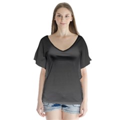 Charcoal Glow V-neck Flutter Sleeve Top by TopitOff