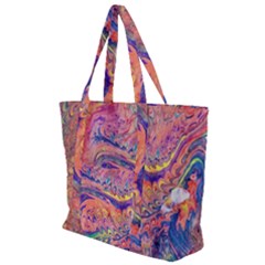 Painted Feathers Zip Up Canvas Bag by kaleidomarblingart
