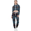 Blue pattern Cropped Zip Up Lounge Set View1