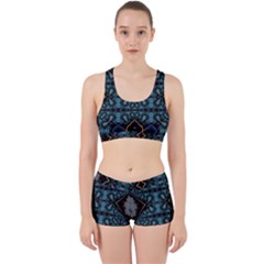 Blue Pattern Work It Out Gym Set