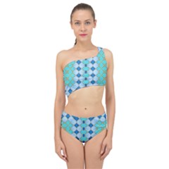 Turquoise Spliced Up Two Piece Swimsuit