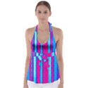 Warped Stripy Dots Babydoll Tankini Top View1