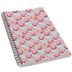 Pink And White Donuts On Blue 5 5  X 8 5  Notebook by SychEva