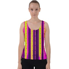 Warped Stripy Dots Velvet Tank Top