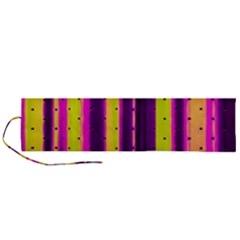 Warped Stripy Dots Roll Up Canvas Pencil Holder (l)