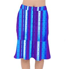 Warped Stripy Dots Short Mermaid Skirt