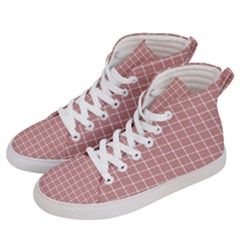 Abstrait Carreaux Rose/blanc Women s Hi-top Skate Sneakers