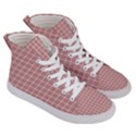 Abstrait carreaux rose/blanc Women s Hi-Top Skate Sneakers View3